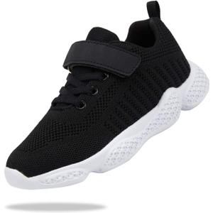 Santiro Boys Shoes Girls Kids Sneakers Tennis Running Shoes (12.5 Little Kid, Black)