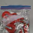 1/4" Clevis Grab Hooks 4 Pack  Heavy Duty G70 Hooks for 1/4" Chain, Red Powder Coated Forged Steel, for Truck, Trailer, Flatbed, Tow, Farm Use  3,600 lbs WLL