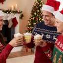 12oz Christmas Disposable Plastic Cups-Christmas Balls Ornaments Drinking Cups for Holiday Party Supplies Cold Drinks, Coffee, Beer, Drinks, Ice Cream. (100)