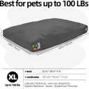 Sytopia 42 Inch Canvas Indestructible Outdoor Dog Bed for Extra Large Dogs, Chew Proof Dog Bed with Waterproof Washable Removable Cover, Indoor Patio Pet Pad for Crate, Dark Grey
