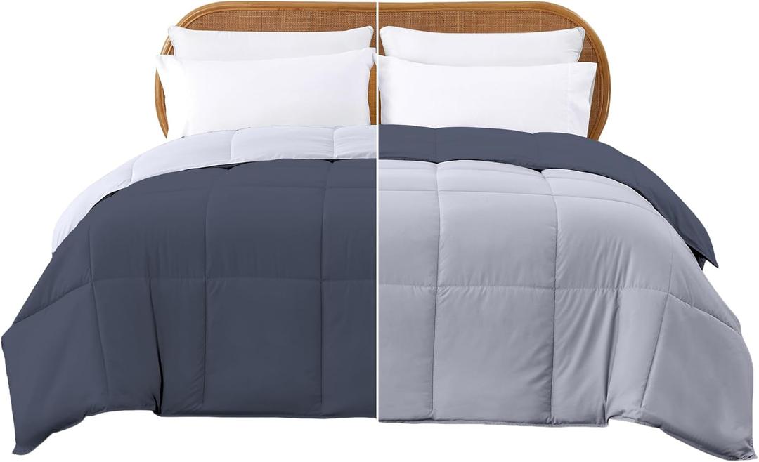 Modern Threads Down Alternative Reversible Comforter Denim/Cloud Blue Twin