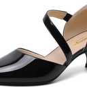 RIBONGZ Kitten Heels for Women Closed Toe Comfortable Low Heels Pointed Toe Sexy Slip on Pumps Bridal Party Dressy Shoes, 9.5