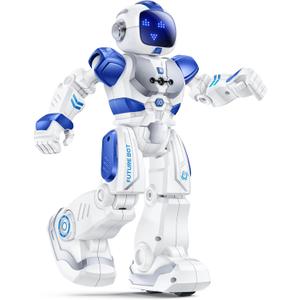 Ruko 6088 Programmable Robot with Gesture, Remote & APP Control, Rechargeable Robots Toys for Boys and Girls, Interactive LED Faces, Q&A Games, Gift for Kids 36, Blue