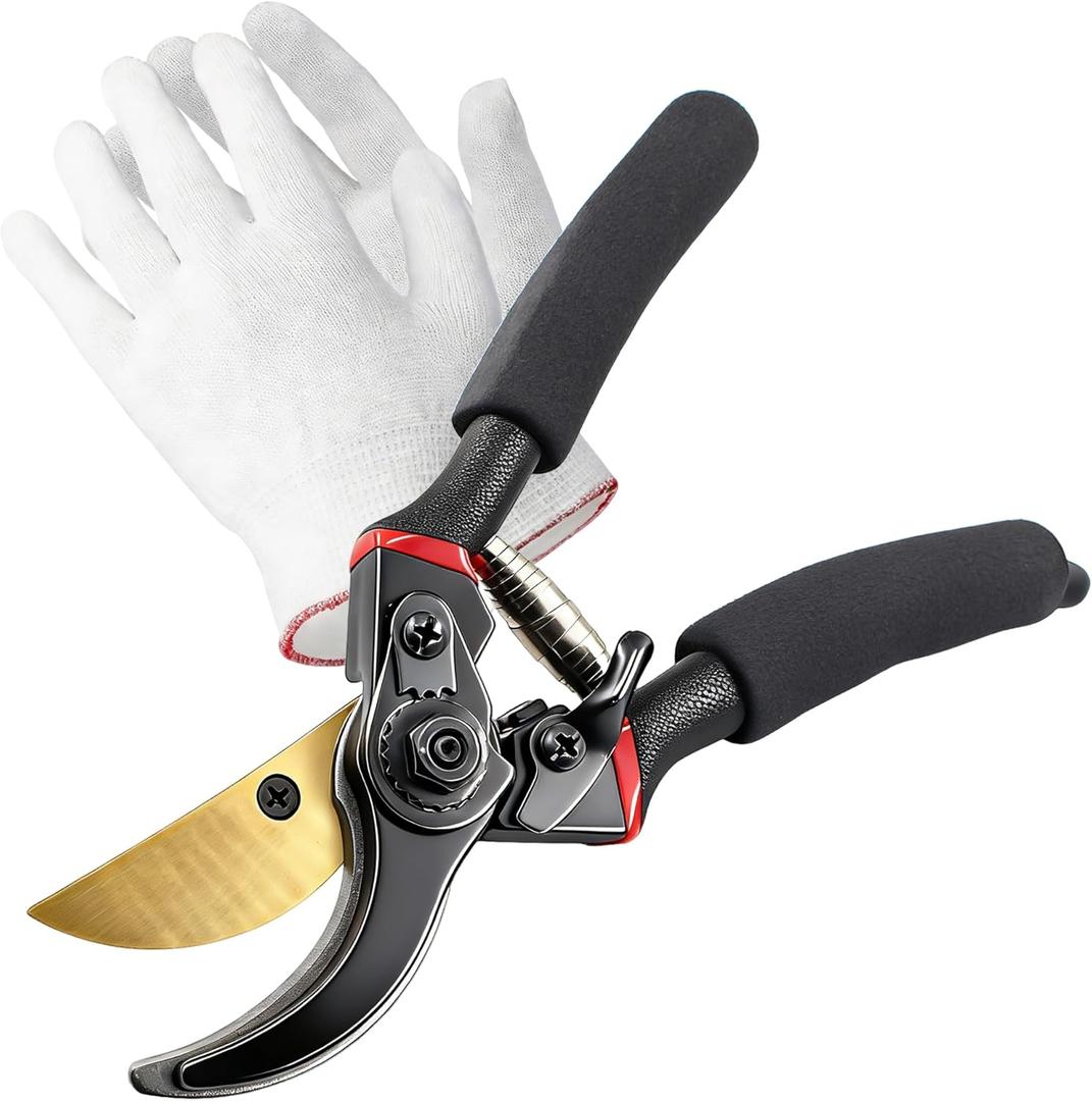 Advanced Bypass Trimming Scissors - Professional Gardening Scissors, 1.57-inch Trimming Diameter Anti rust Stainless Steel Blades, Plant, Flower, Bush Manual Trimmer, 1-piece Set