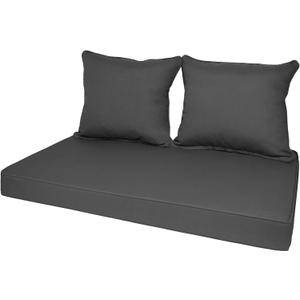 Outdoor Loveseat Cushion Set, Deep Seat Cushion Set, Outdoor Seat Cushions for Patio Furniture, 44 x 24, Deep Patio Chair Cushions for Couch, Water Repellent, Fade Resistant