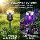 4 Pack Upgraded Solar Bug Zapper Outdoor Waterproof Mosquito Repellent Outdoor Patio Mosquito Trap & Killer for Moths, Gnats, Flies, Small Flying Insect, Solar Powered Fly Zapper for Backyard, Garden
