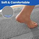 Waffle Bathroom Rugs Non Slip Bath Mat Hallway Bedroom Light Gray | Super Absorbent,Machine Washable, Quick Drying,Soft Fabric Waffle Weave,with Tassels,24" x 36",for Hallway,Bedroom,Laundry