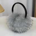 Dufnfn Women's Faux Fur Ear Muffs For Winter Women - Warm Faux Fur Fuzzy Ear Muffs Windproof Cold Weather Ear Warmersgray