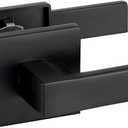 Passage Door Lever Dummy GreenShield Exterior Interior Door Handle for Hallway Closet Heavy Duty Non-Locking Lever Sets No Key Door Knob for Right Left Handed Door (1 Pack, Matte Black)