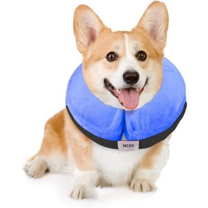 Inflatable Dog Cone,Adjustable Recovery Collar for Dogs After Surgery,Prevent from Biting & Scratching,Not Block Vision (M, Blue) (M-Neck 10''- 14'', Blue)