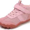 KUBUA Kids Barefoot Shoes Boys Girls High Top Minimalist Zero Drop Sneakers for Tennis Walking Hiking Athletic Little Big Kid (Pink)