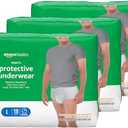 Amazon Basics Incontinence Underwear for Men, Maximum Absorbency, Large, 54 Count (1 Packs of 18)