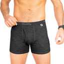 Men's Merino Boxers By Woolly | RWS Certified | Soft, Stink Free, Seattle Designed (Medium, Charcoal)