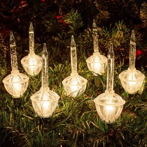 Joiedomi Christmas Bubble String Light, 7 Bubbles Lights, Old Fashion Vintage String Lights for Christmas Tree Fireplace Mantel Holiday Celebration Decorations (Clear Bulbs with Glitters)