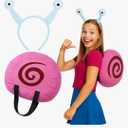 Mepase 2 Pcs Halloween Snail Costumes Cartoon Snail Cosplay Include Headband Shell Backpack Accessories for Adults Teen Halloween Masquerade Party Unisex