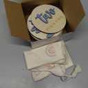 Burbell 7 Pack 3D Baby Monthly Milestone Card Signs Baby Announcement Sign Double Sided Hello World Newborn Signs Wooden Circles Discs for Welcome Newborn Boy Girl Photo Props(Slate Blue, Letter)