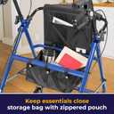 Drive Medical Aluminum Rollator Walker - Fold Up - Padded Seat - 6 Inch Wheels - Lightweight Portable Design - Indoor Outdoor Mobility Aid - Blue