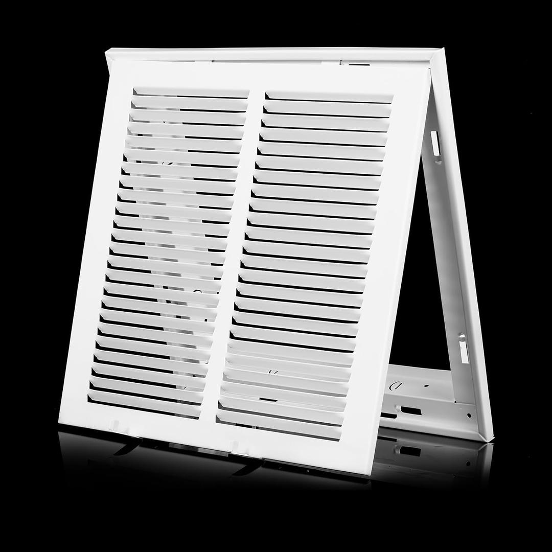 14x14 Return Air Grille [Duct Opening Size],Return Air Vent Cover for Wall Or Ceiling,Steel Return Air Filter Grilles Removable Face/Door for 1 Inch Filters (14"W x 14"H [Duct Opening])