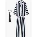 My Sky Black White Movie Costume Men Halloween Adult 3Pcs Suit Pant Necktie Cosplay Size M