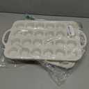 Regular 12 Cup and Mini 24 Cup Nonstick Cupcake Pan Set Silicone Muffin Pan for Baking Silicone Cupcake Mold with Metal Reinforced Frame BPA Free (2 Pcs, Cream)