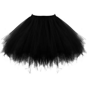 Honeystore Women's Short Vintage Ballet Bubble Puffy Tutu Petticoat Skirt