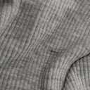 QINSEN Button Up Ribbed T Shirts for Women Long Sleeve Crew Neck Slim Fit Y2k Top Light Grey M