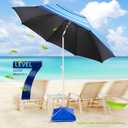 Fisqueen 8FT Large Beach Umbrella with Level 7 Wind Resistance Sand Anchor Sand Bag, Portable Outdoor Umbrella with UPF50+ UV Protection, Tilt Sun Shelter for Beach, Patio, Yard