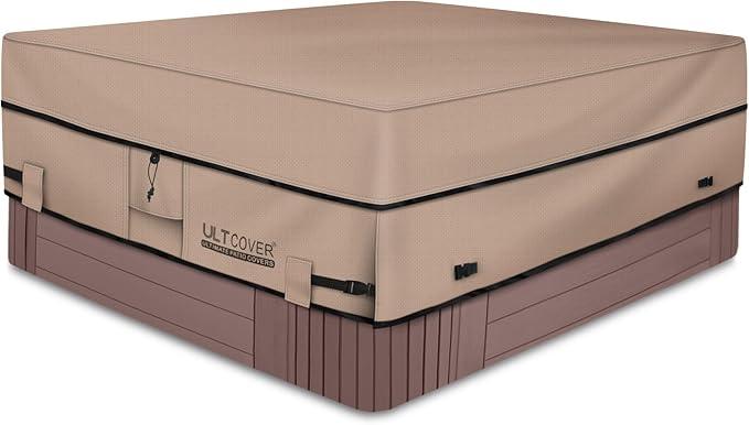 ULTCOVER Waterproof 600D Polyester Square Hot Tub Cover Outdoor SPA Covers 95 x 95 inch