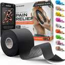 Kinesiology Tape - Waterproof Athletic Sports Tape for Knee, Shoulder, Arm & Back Support | 3-5 Day Adhesion, Hypoallergenic & Latex-Free + Taping Guide (Uncut, 2"x16.4ft Roll, Midnight Black)