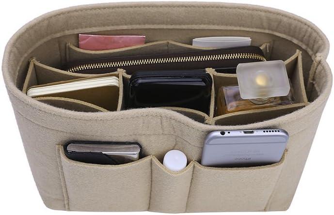 ZTUJO Purse Organizer Insert, Felt Bag Organizer For Handbag Purse Organizer,13 Colors, 6 Sizes (Small, Beige)