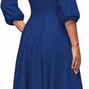 FENJAR Women's Formal Dresses Casual Wedding Guest Church Work Elegance Audrey Hepburn Style A-line Midi Dress (S)