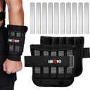 Adjustable Wrist Ankle Weights with Removable Steel Bars, 1 Pair Arm Leg Weights for Men Women, No Sand Leakage, for Walking Jogging Yoga Fitness