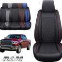 YIERTAI Car Seat Covers for Dodge Ram Fit 2009-2026 1500 2010-2026 2500 3500 Classic Bighorn Longhorn Laramie Tradesman Truck Red Front