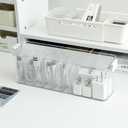 Yesesion Plastic Cable Organizer Box with 7 Compartments, Clear Cords Storage Case for Desk Drawer Accessories, Phone Charger, Art Crafts, Stationery Holder for Marker Pen, Pencils, Crayons