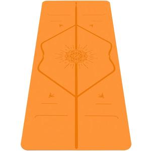 Liforme Travel Yoga Mat - Patented Alignment Design, Advanced Non-Slip Grip | Eco-friendly, Non-Toxic, Sweat-Resistant, long, wide, 4.2mm thick mat for comfort, recommended for Hot Yoga, Free Yoga Bag, Orange