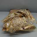 Snowkingdom 2 Pieces Gold Table Runner, Sequin Glitter Foil Metallic Thin Mesh Runner Roll 11"x108", Gold Table Decorations for Event Party, Wedding, Birthday Party, Christmas