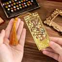 2pcs Bookmark Butterfly Flower Theme Pretty Book Marks Set with Bookmarks for Women, Cute Book Markers for Writers, Kids, Teens, Men Readers, Reading Accessories Gifts for Book Lovers (Yellow)