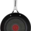 T-Fal x Jamie Oliver Nonstick Coated Stainless Steel Pans 9.5" & 11", Induction Compatible, Oven Safe up to 500F, Chef's Stainless Steel Skillet, Frying Pan, Silver