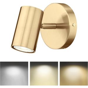 Gold Wall Sconce, Modern Wall Light Fixture, LED Track Lighting with GU10 Bulb for Bedroom Entryway Bathroom Kitchen, SL4830-1W-BB, 1 PACK