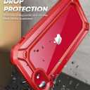 SUPCASE [Unicorn Beetle EXO Series] Case for iPhone SE 3rd Gen (2022) / iPhone SE 2nd generation (2020) , Premium Hybrid Protective Clear Bumper Case for iPhone SE /7/8 (Red)