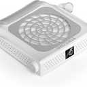 Upgraded Nail Dust Collector with Hand Rest, 10 Speeds, Reusable Filter, Quiet & Rechargeable, Professional Nail Fan Dust Tech Machine for Acrylic Gel Nails Polishing, Salon & Home, White