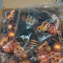 Halloween Wreath for Front Door 16" Tinsel Black Witch Wreath with Hat Legs and Orange Pumpkin for Fall Autumn Indoor Window Door Thanksgiving Halloween Decorations