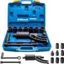 Heavy Duty Torque Multiplier Wrench Set - 1:64 Torque Wrench Set 11PCS Labor Saving Torque Multiplier Wrench Lug Nut Remover Lug Nut Wrench Set 1'' Drive 4800 NM with 8PCS CR-V Sockets Set (24-38MM)