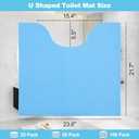 Upgraded 25 Pack Disposable Toilet Mats,Super Absorbent Toilet Floor Protector from Urine,Disposable Toilet Floor Mat for Urine,U Shaped Toilet Mat for Urine,Around Toilet Floor Protector 24" x 22"