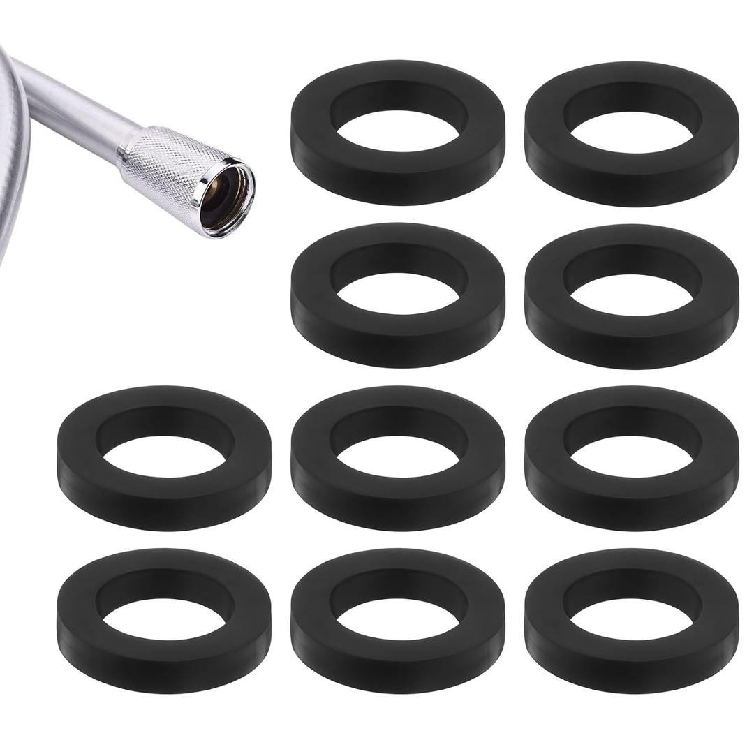 10PCS Shower Head Gasket, Black Shower Hose Washers, 3/4 Inch Rubber Washers for Shower-Head and Hose Connecting, Creates A Seal to Prevent Leakage