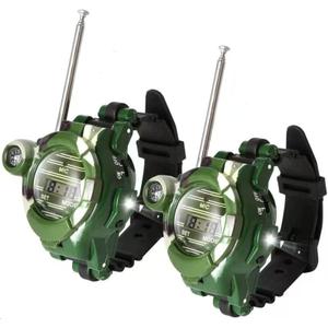 Walkie Talkie for Kids,Walkie Talkies Watch Spy Army Toys Gifts for Children,Two-Way Radio Walky Talky Watches with Flashlight Children Outdoor Game Interphone Toy Game(2 Pack) (Green)