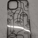 LOLAGIGI Case for iPhone 13, Cute Artistic Face Lines Print Kawaii Design Girly Aesthetic Cartoon Pattern for Women Girls Teens Soft TPU Phone Case, 6.1"