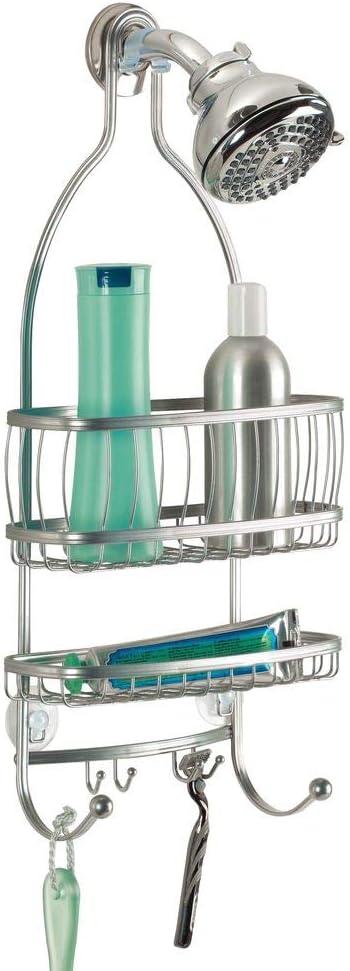 iDesign Metal Extra-Wide Hanging Shower Caddy, The York Collection 10" x 4" x 22", Silver