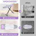 APEXCHASER Ironing Board with Iron Rest, Compact and Space Saver Iron Board, Extra Thick Cover, Height Adjustable, Wall Mount & Closet Hanger 13x43 Grey