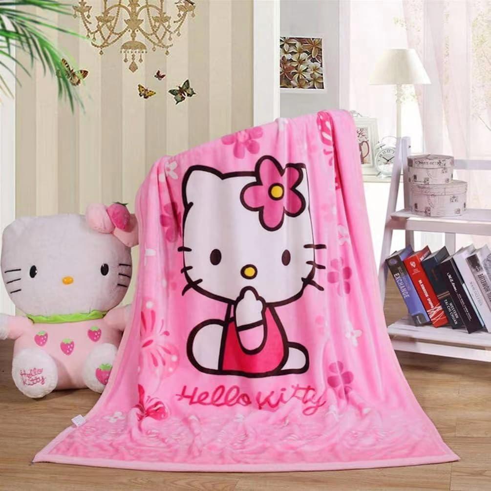 Cartoon Printing Throw Blanket for Girls Kids Adults, 40"x55", All Seasons Flannel Fleece Blanket, Soft & Warm Plush Blankets for Couch Sofa Bed Camping Travel (pink03)